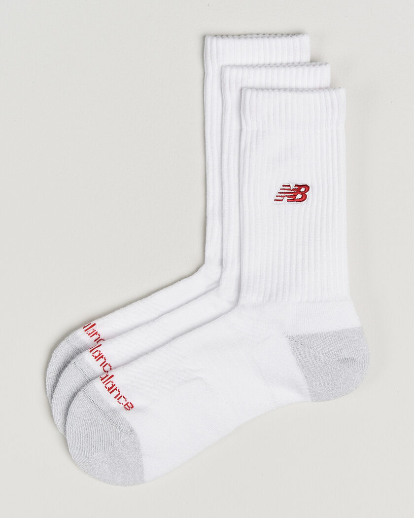 New Balance 3-Pack Active Premium Crew Socks White – Weiß