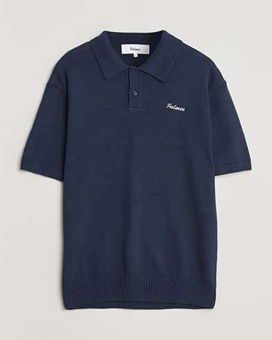 Palmes Cotton Knit Polo Navy – Blau