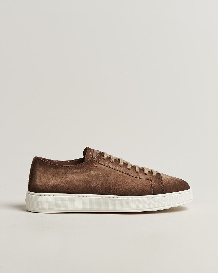 Santoni Cleanic Silk Suede Sneakers Dark Brown – Braun