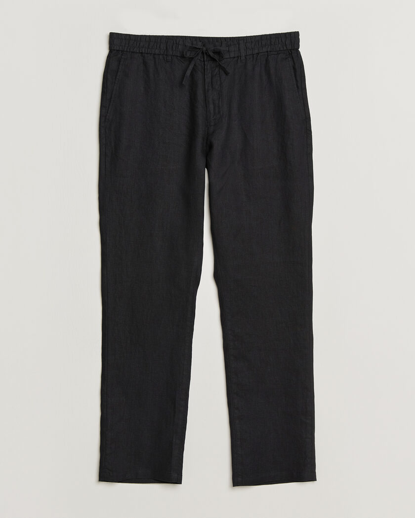 GANT Regular Fit Linen Drawstring Pants Black – Schwarz