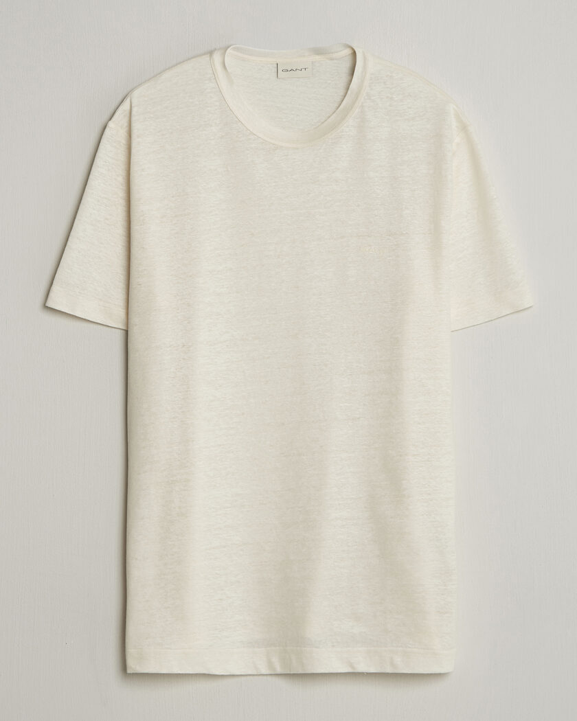 GANT Linen T-Shirt Creamed White – Weiß