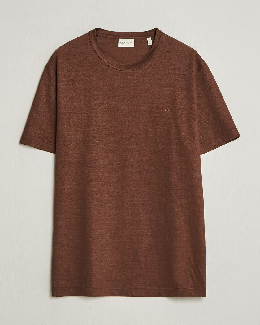 GANT Linen T-Shirt Mahogany Brown – Braun