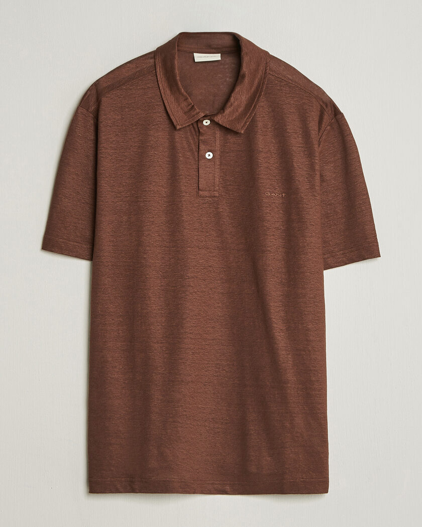 Gant Linen Polo Mahogany Brown – Braun