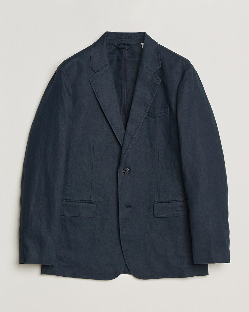 GANT Garment Dyed Linen Blazer Evening Blue – Blau