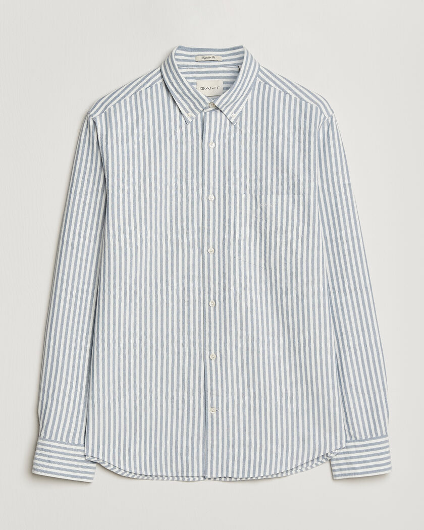 Gant Regular Fit Textured Striped Shirt Vintage Blue – Blau