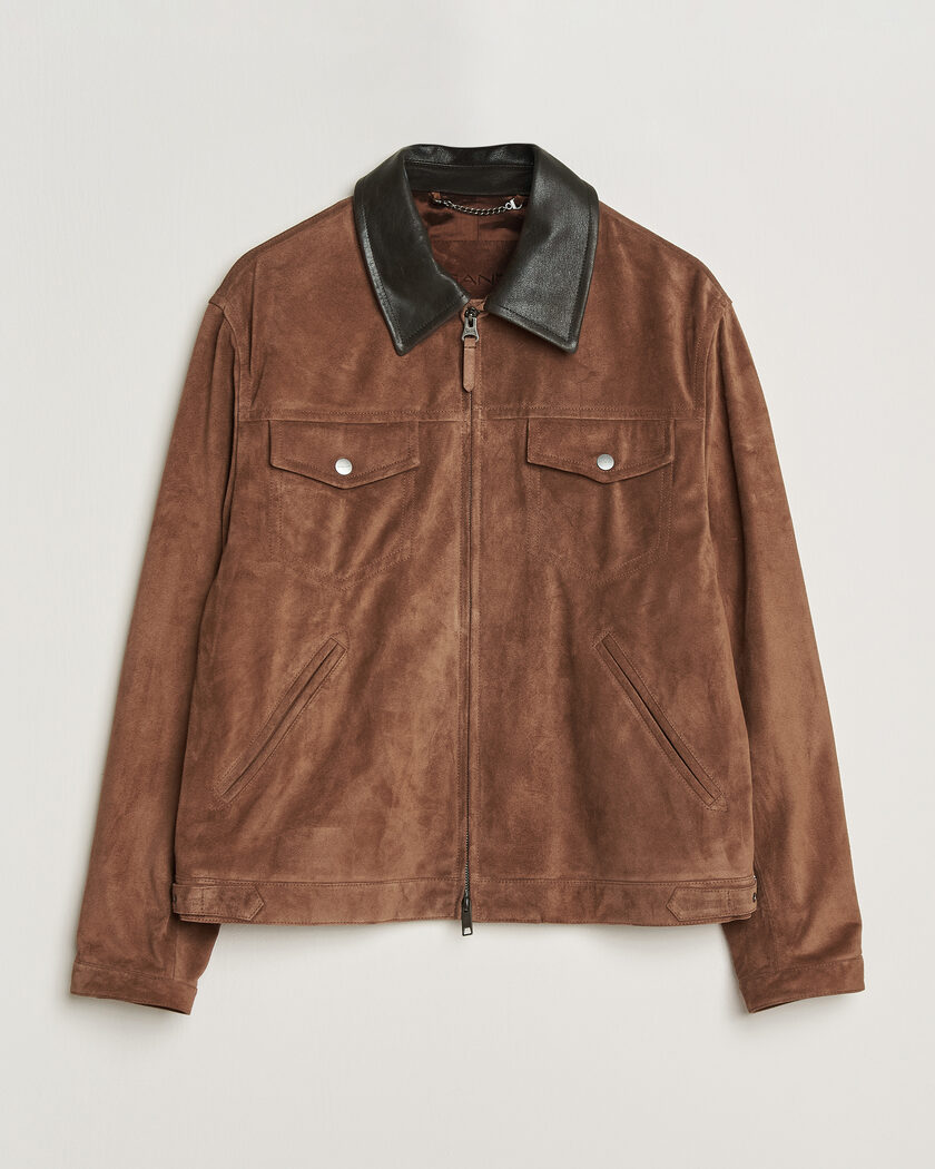 Gant Suede Jacket Mahogany Brown – Braun