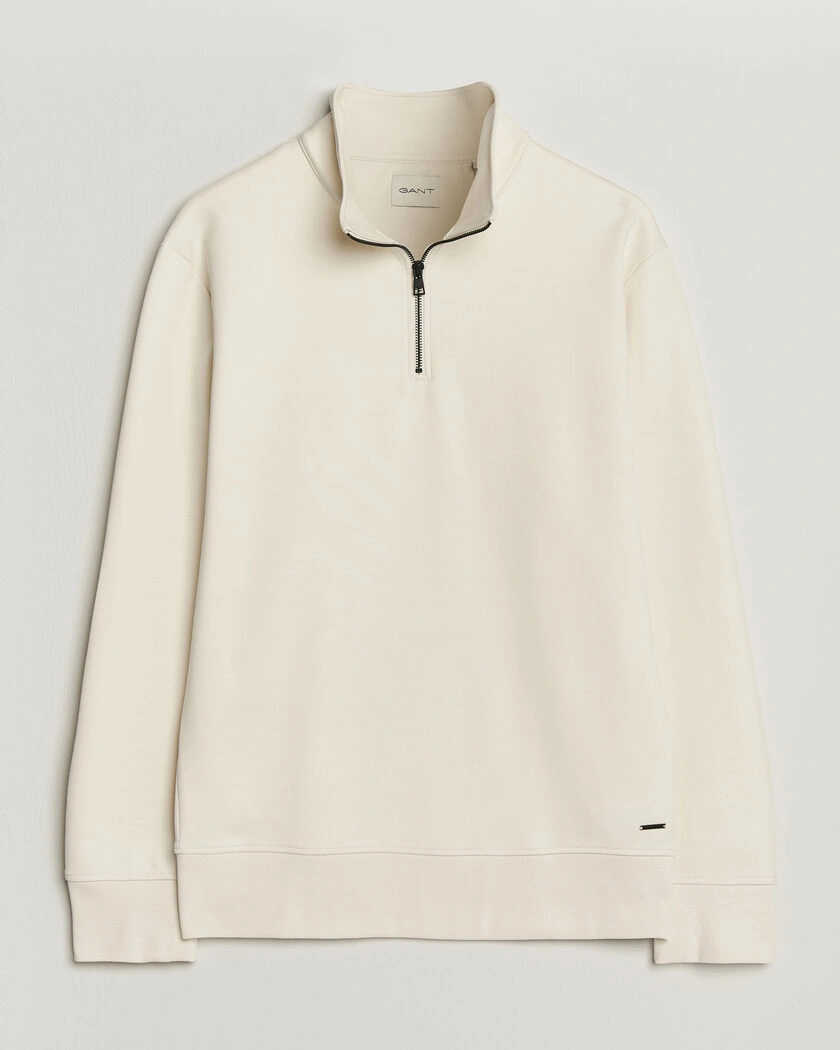 GANT Interlock Half Zip Creamed White – Weiß