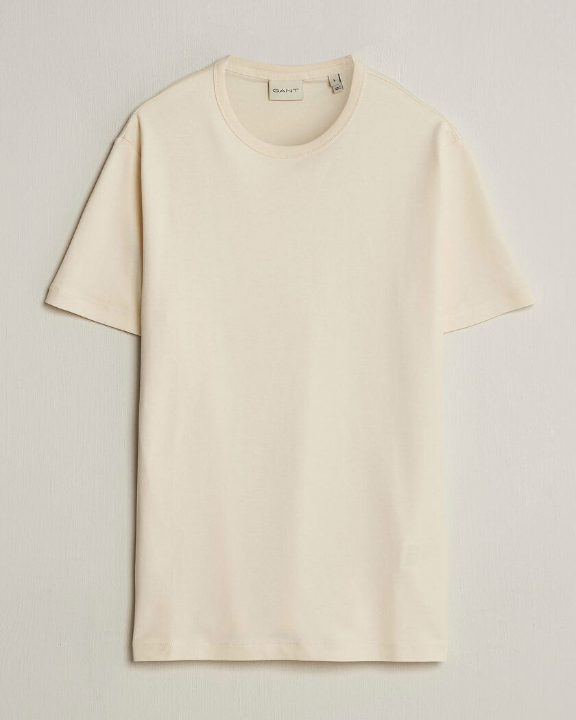 GANT Interlock Crew Neck T-Shirt Creamed White – Weiß