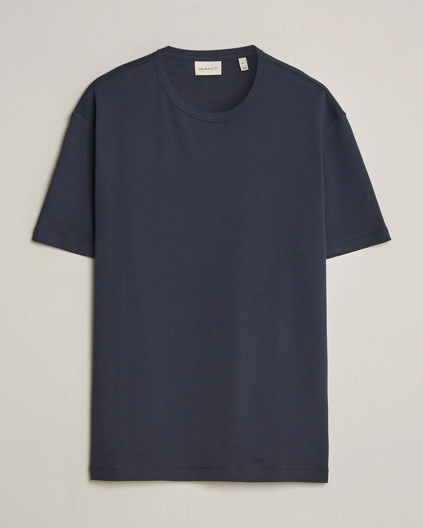 Gant Interlock Crew Neck T-Shirt Evening Blue – Blau