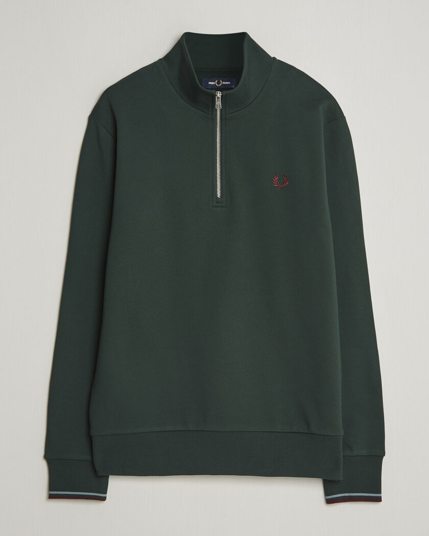 Fred Perry Half Zip Sweatshirt Grassroots Green – Grün