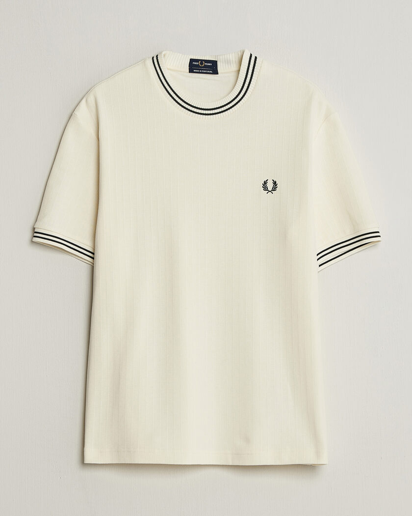 Fred Perry Rib Knitted T-Shirt Ecru – Weiß