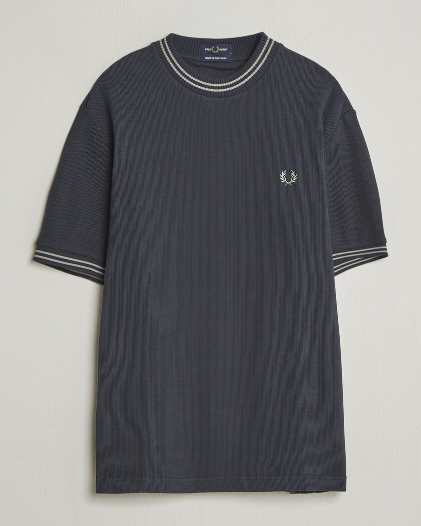 Fred Perry Rib Knitted T-Shirt Navy – Blau