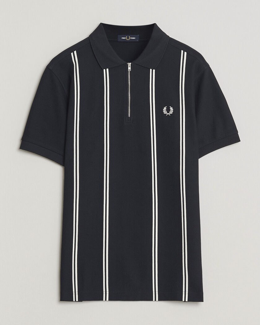 Fred Perry Vertical Striped Polo Navy – Blau