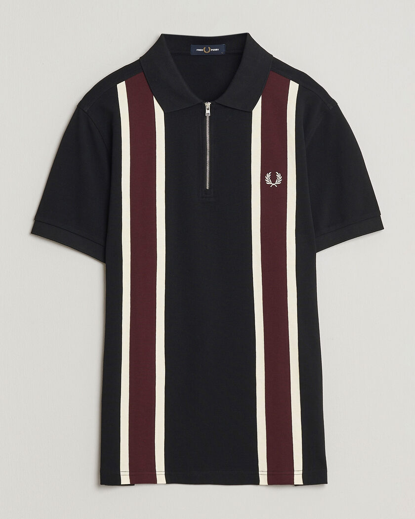 Fred Perry Tramline Half Zip Polo Black – Mehrfarbig