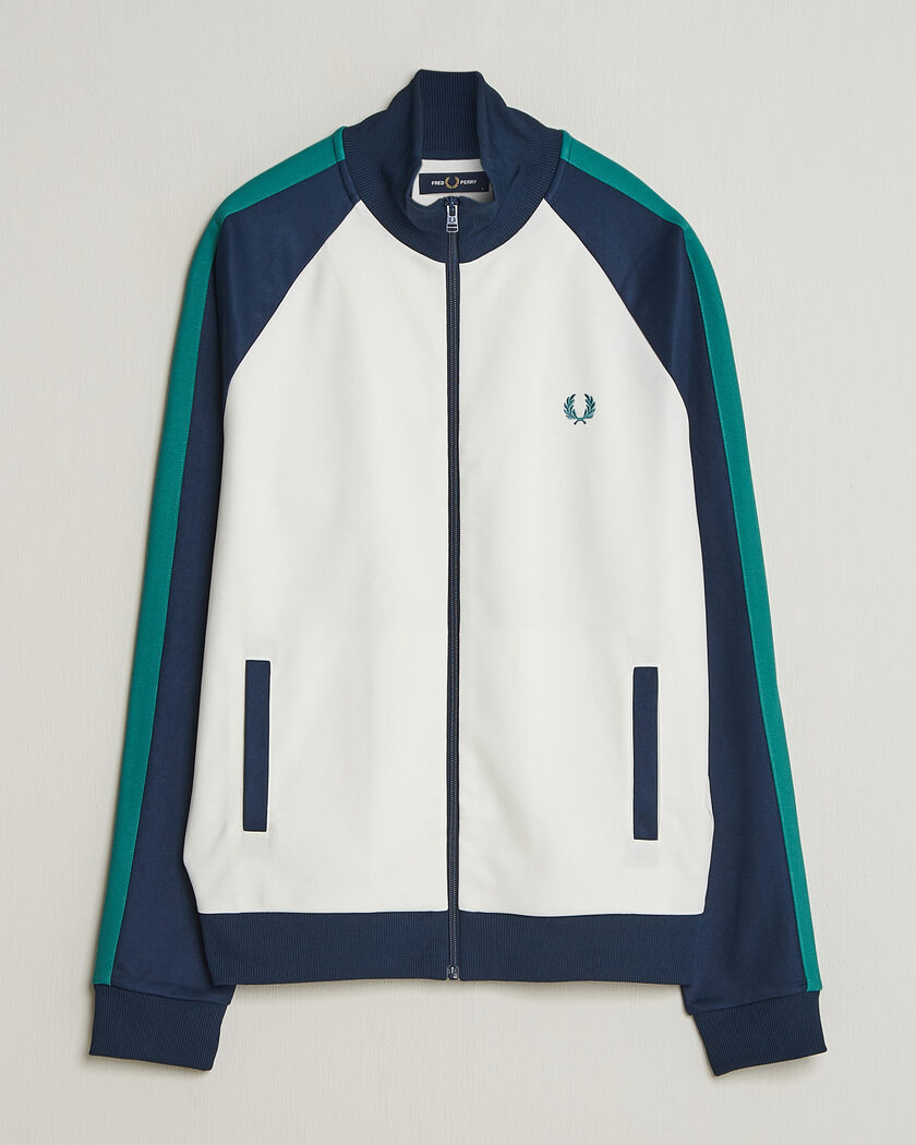 Fred Perry Contrast Sleeve Track Jacket Snow White – Mehrfarbig