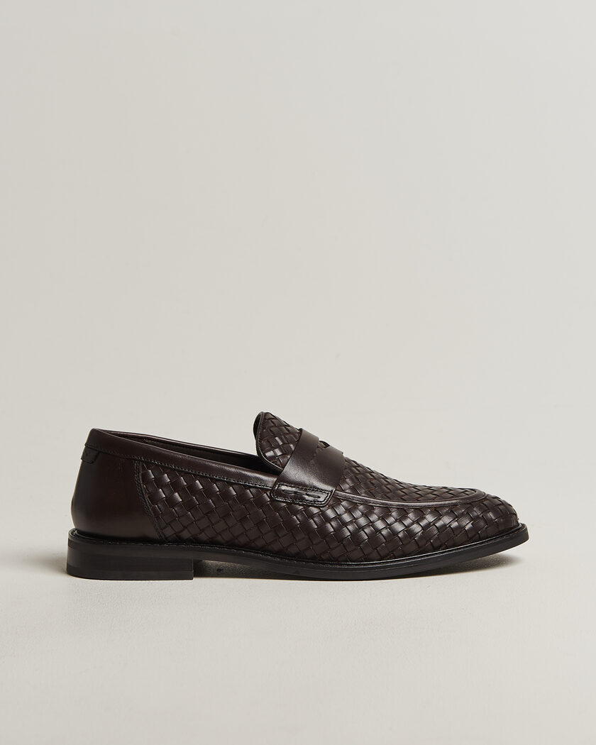 GANT Lozham Braided Leather Loafer Dark Brown – Braun