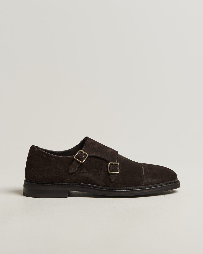 GANT Bidford Suede Double Monkstrap Dark Brown – Braun