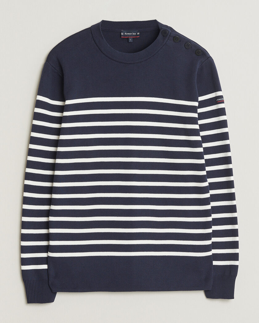 Armor-lux Groix Striped Sweater Navy/Nature – Blau