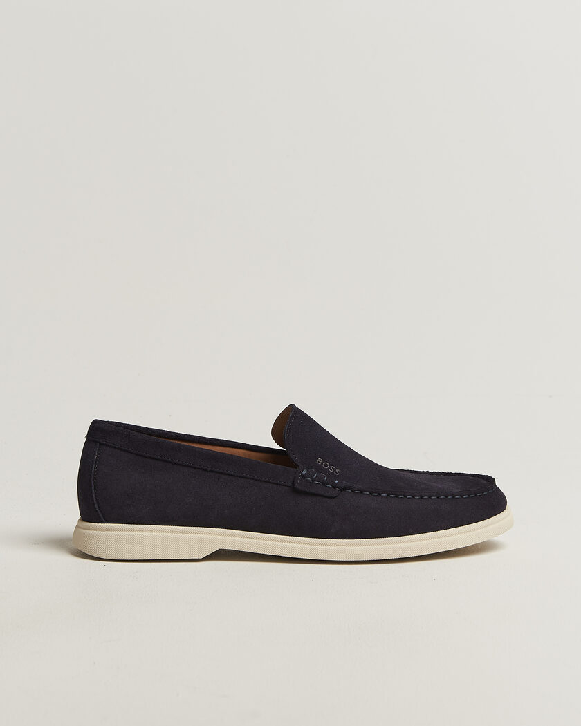 BOSS BLACK Sienne Suede Loafer Dark Blue – Blau