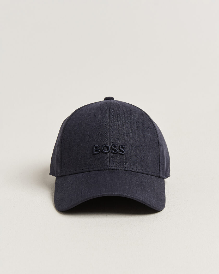 BOSS BLACK Zed Linen Cap Dark Blue – Blau