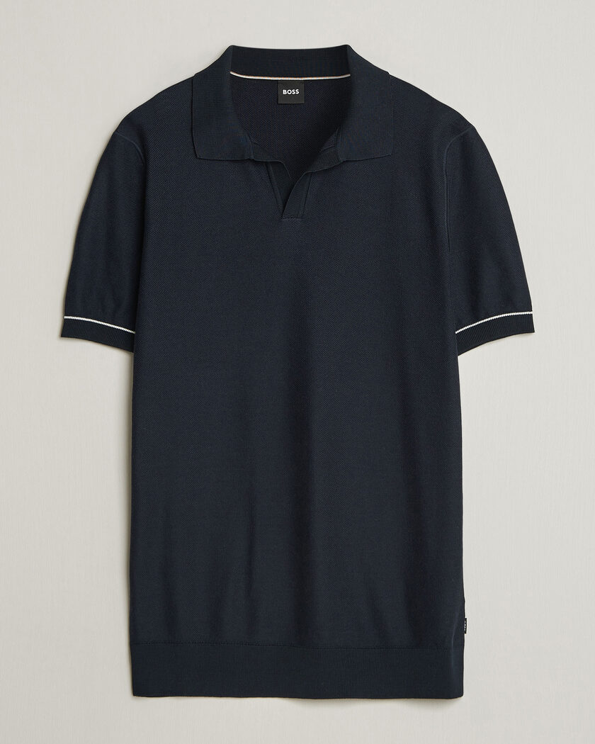BOSS BLACK Narciso Knitted Polo Dark Blue – Blau