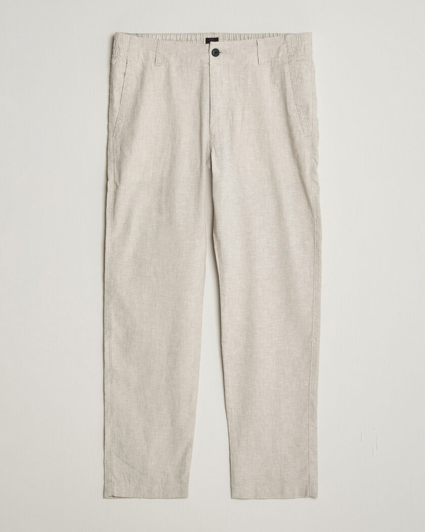 BOSS ORANGE Sanderson Linen Pants Open Grey – Grau