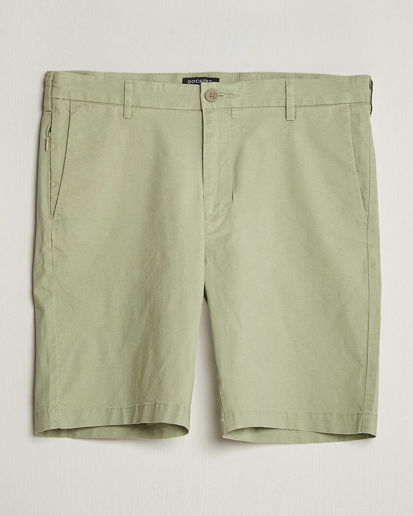 Dockers Slim Cotton/Linen Shorts Tea – Grün