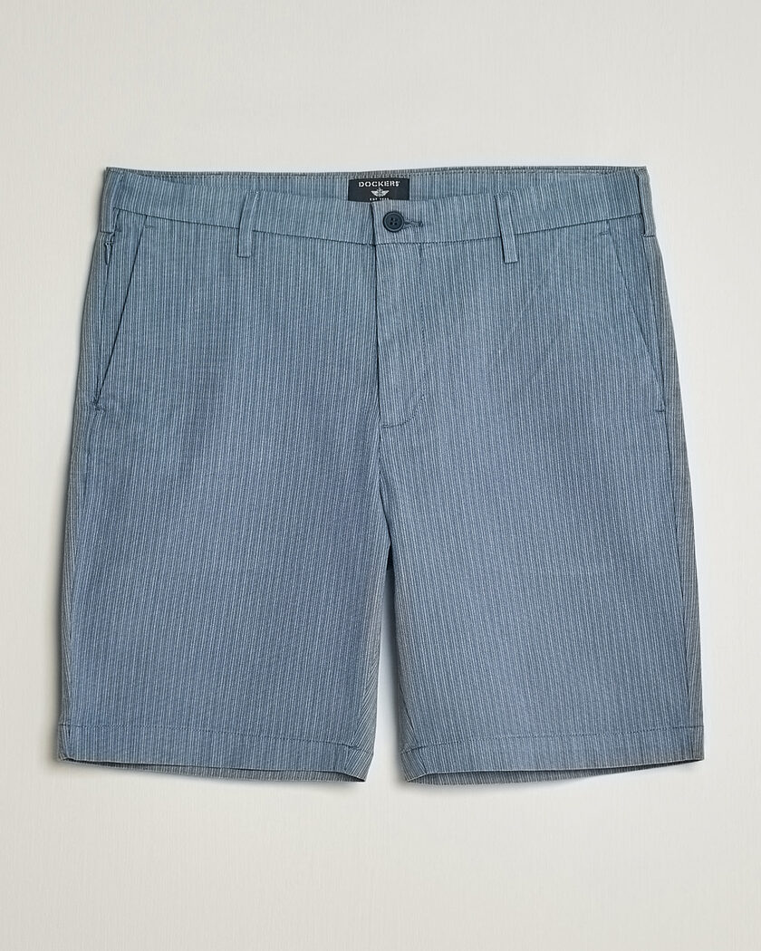 Dockers Slim Cotton/Linen Shorts Bering Sea – Blau
