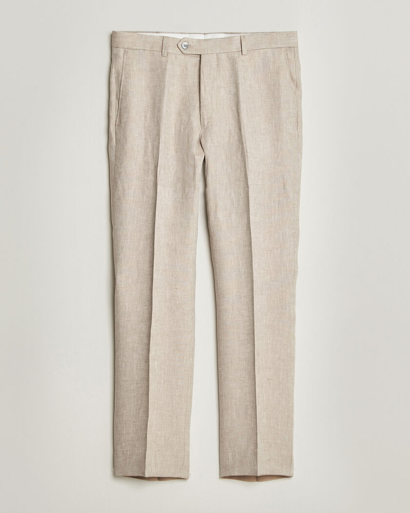 Oscar Jacobson Dandy Linen Trousers Beige – Beige