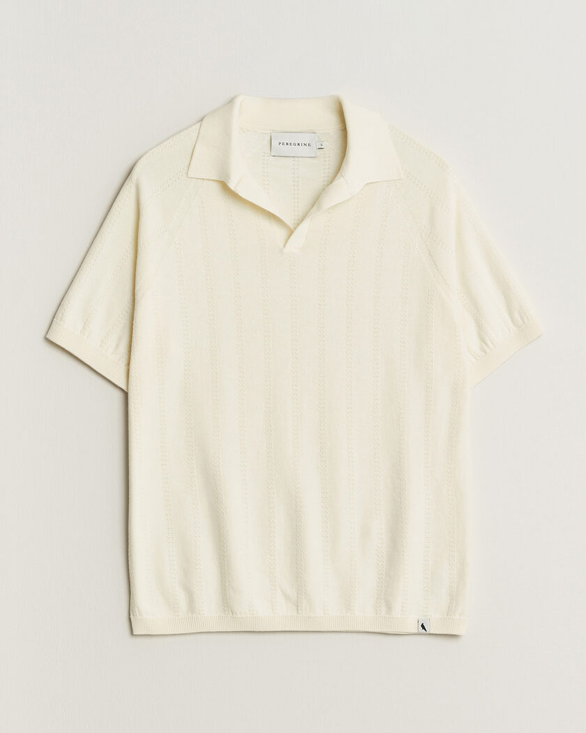 Peregrine Alma Cotton Structure Polo White – Weiß