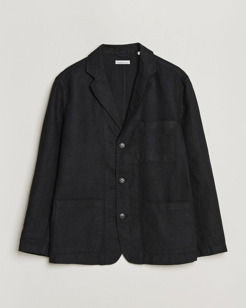 KnowledgeCotton Apparel Linen Blazer Black – Schwarz