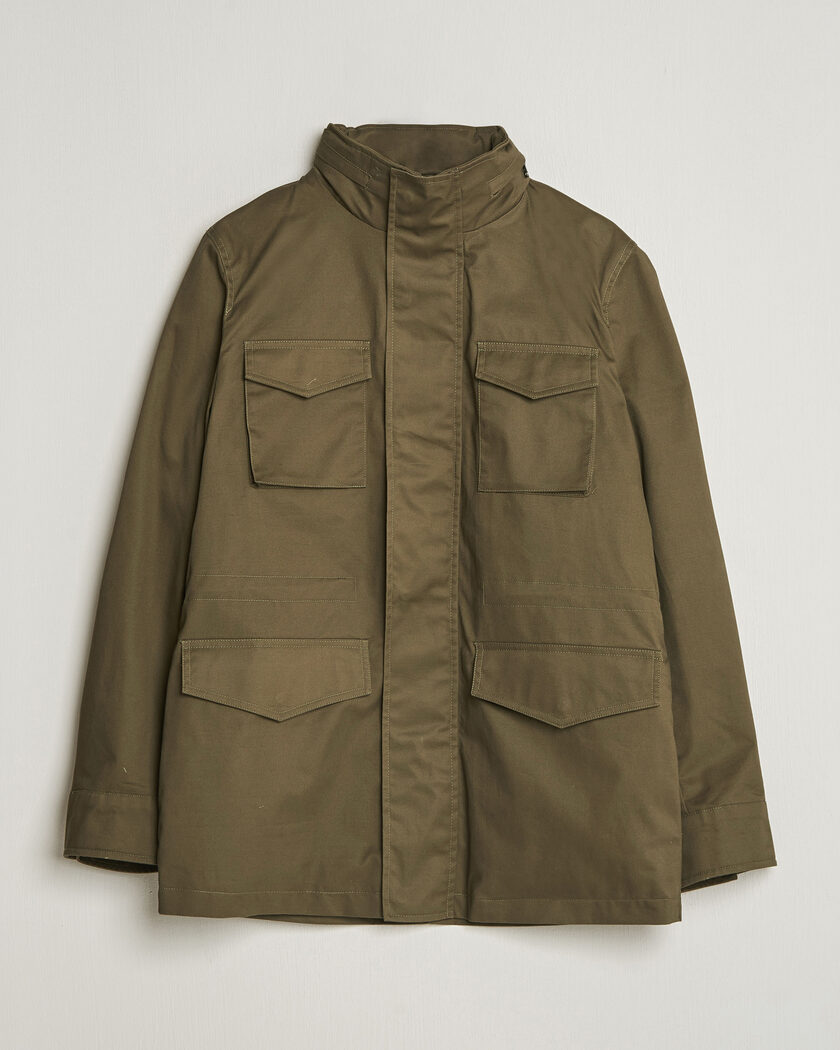 Oscar Jacobson M65 Coated Cotton Field Jacket Olive – Grün