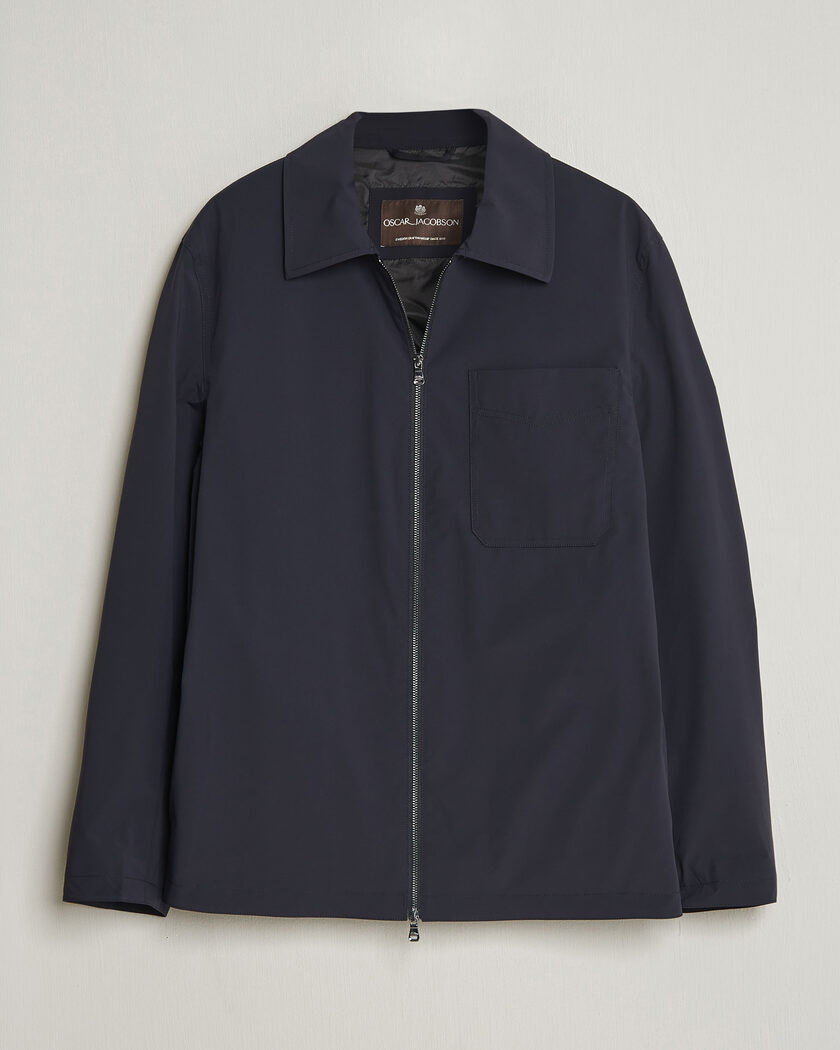 Oscar Jacobson Light Zipped Shirt Jacket Navy – Blau