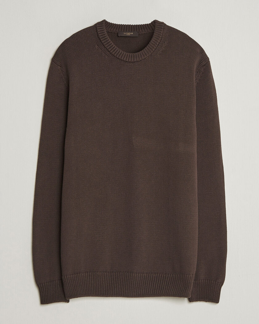 Zanone Soft Cotton Crew Neck Sweater Chocolate – Braun