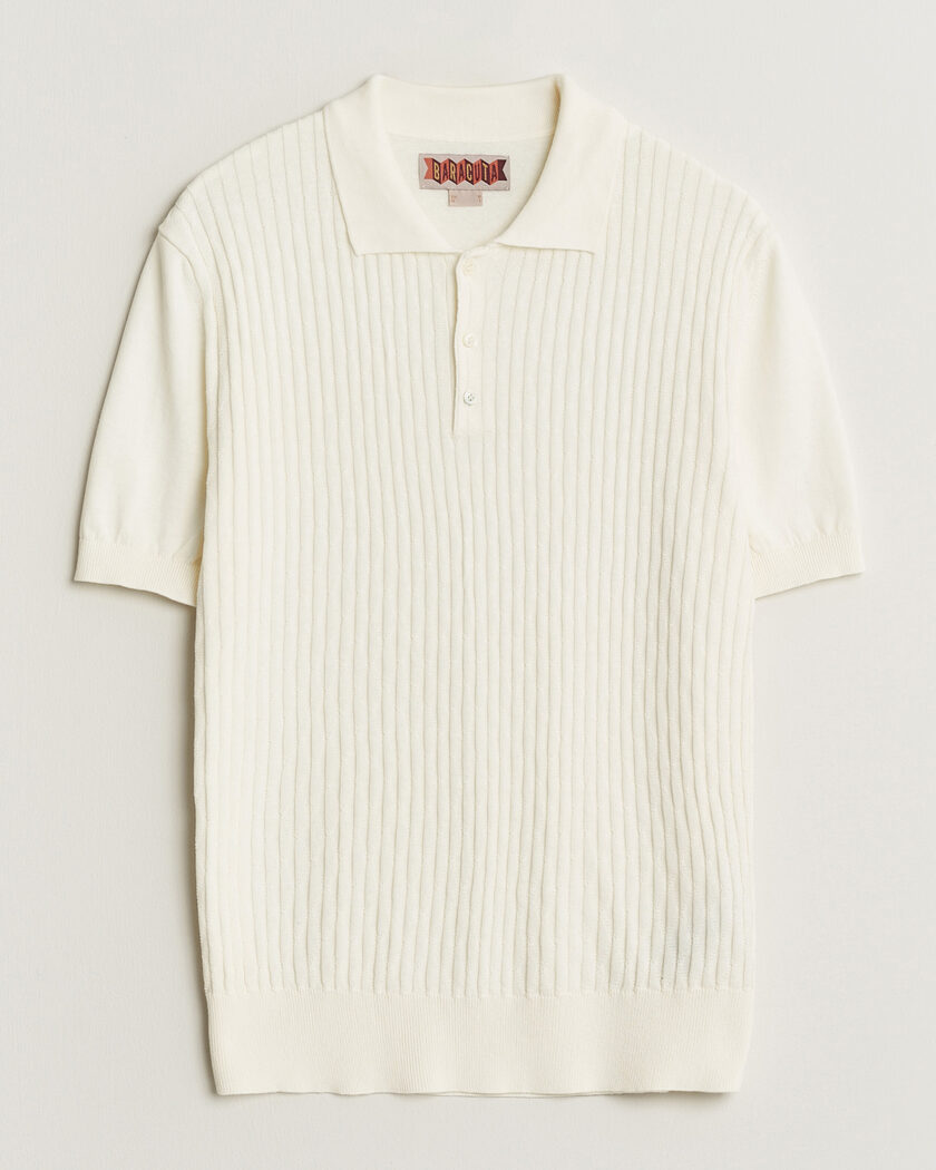 Baracuta Pattern Stich Polo Off White – Weiß