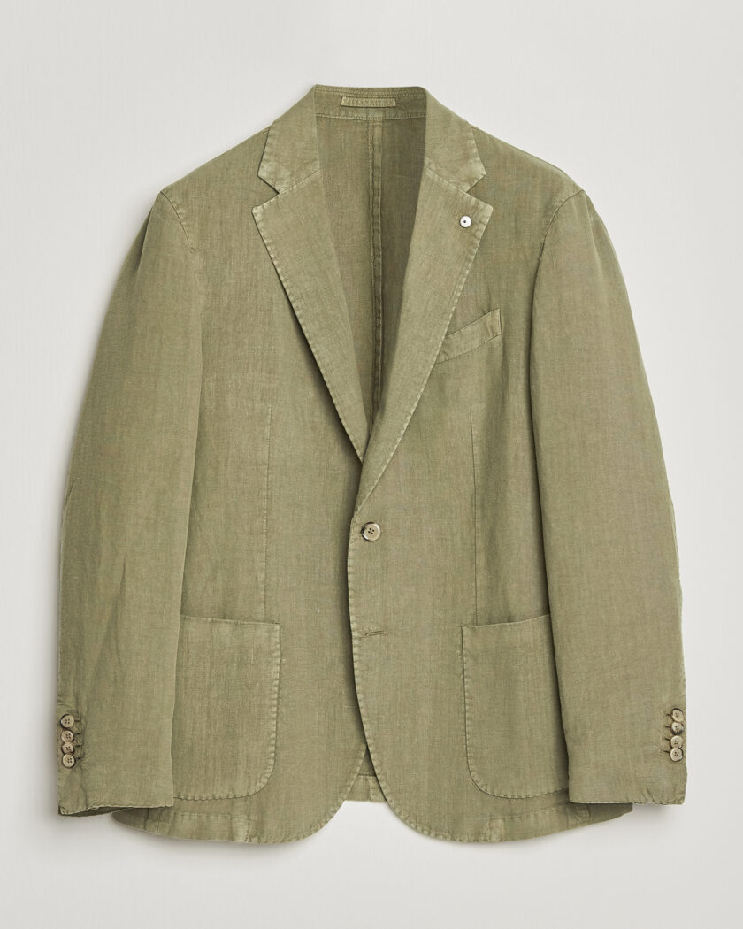 L.B.M. 1911 Jack Regular Fit Linen Blazer Olive – Grün