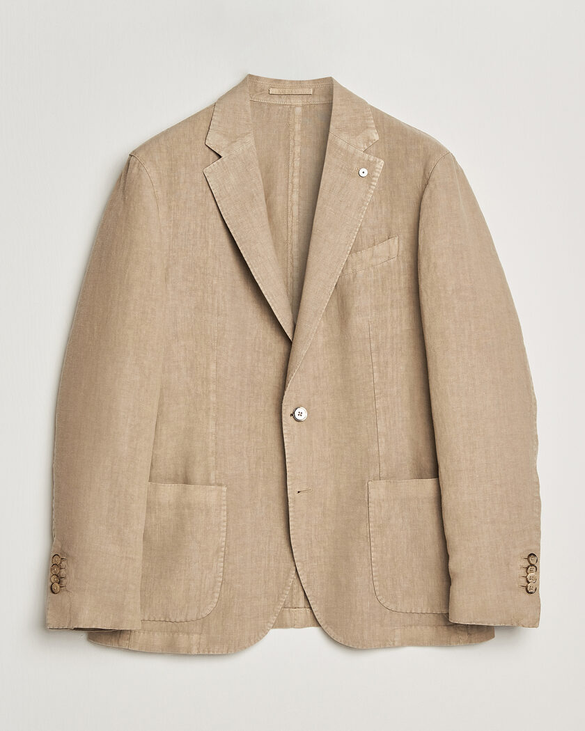 L.B.M. 1911 Jack Regular Fit Linen Blazer Taupe – Beige