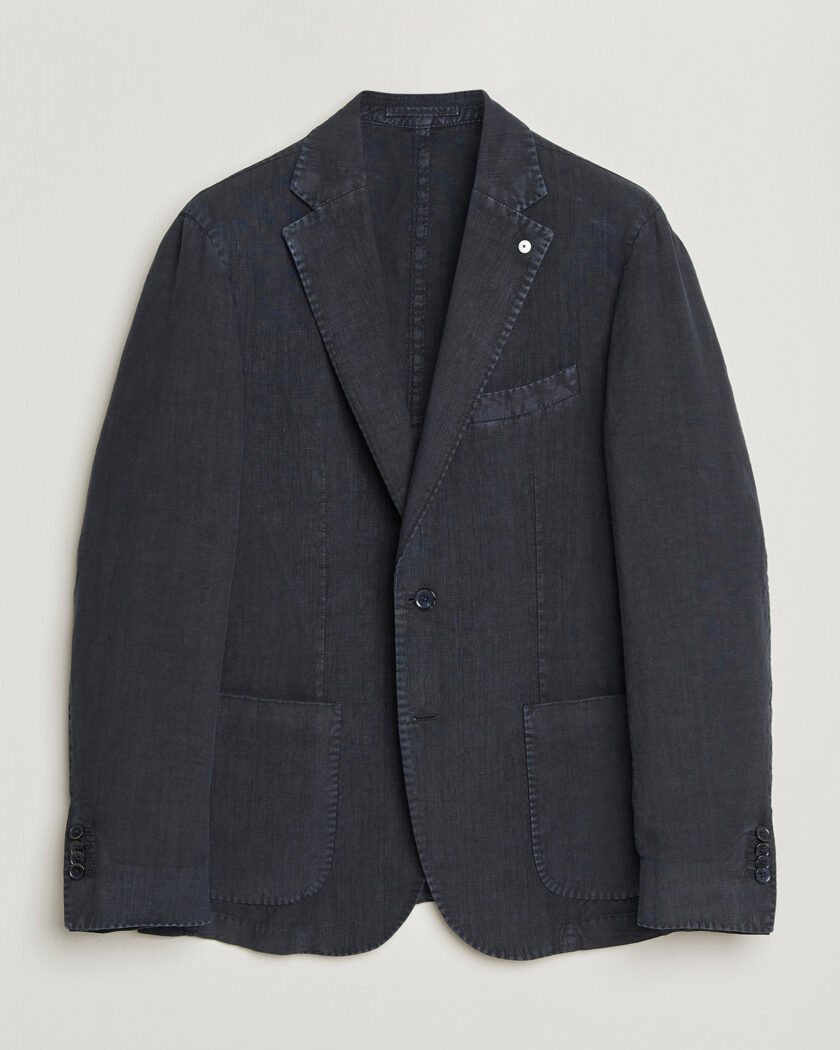 L.B.M. 1911 Jack Regular Fit Linen Blazer Navy – Blau