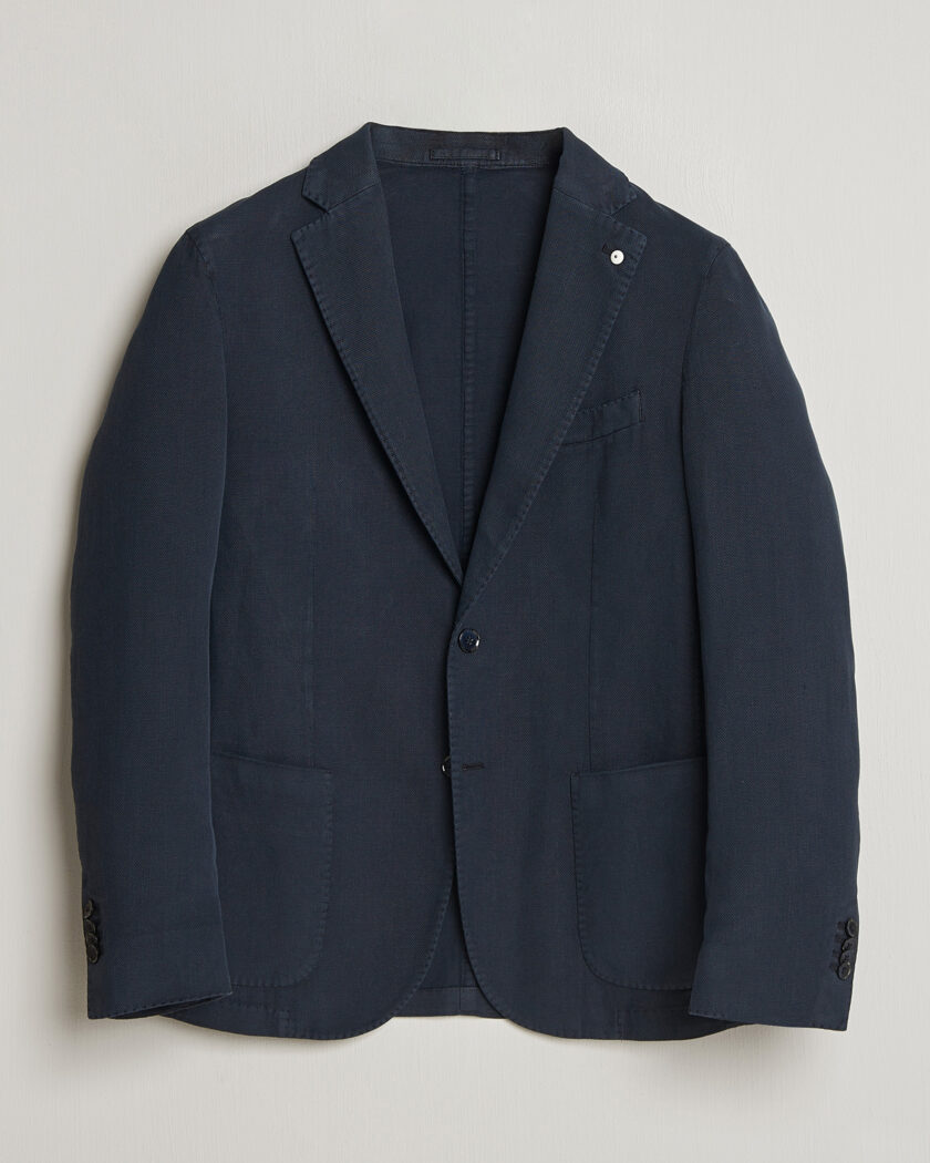 L.B.M. 1911 Jack Regular Fit Structured Cotton Blazer Navy – Blau