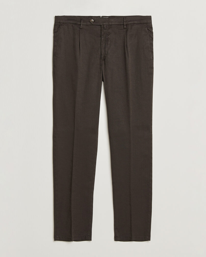 Briglia 1949 Pleated Linen Trousers Brown – Braun