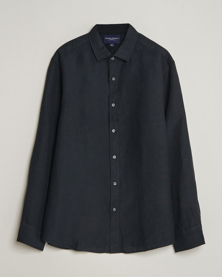 Charles Tyrwhitt Pure Linen Slim Fit Shirt Black – Schwarz