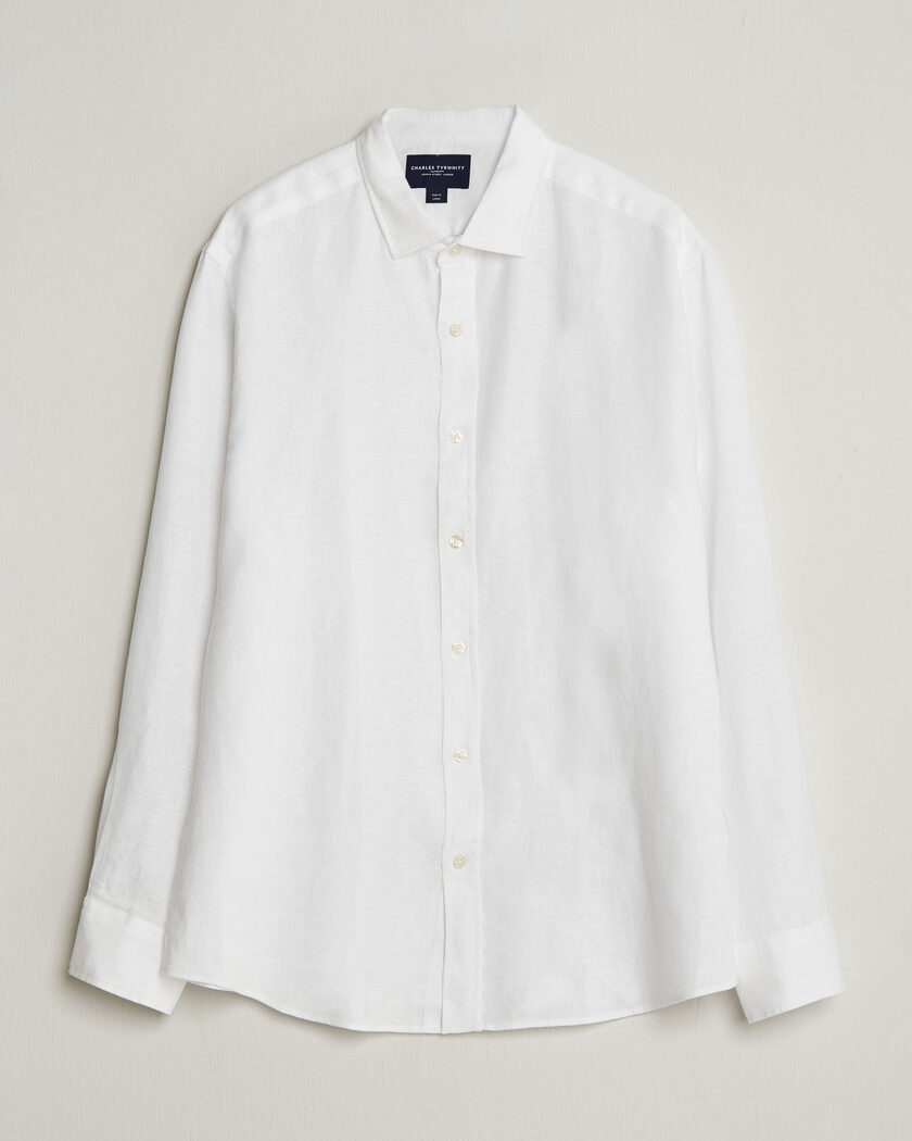 Charles Tyrwhitt Pure Linen Slim Fit Shirt White – Weiß