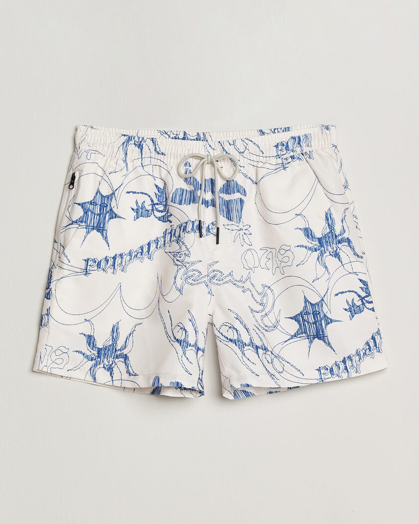OAS Printed Swimshorts Romantique – Weiß
