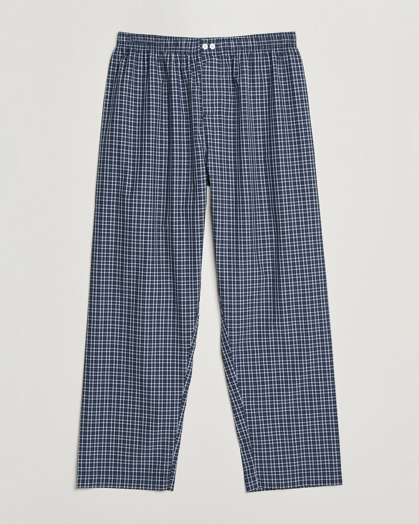 Tekla Fine Twill Pyjama Pants Lanegan Checks – Blau