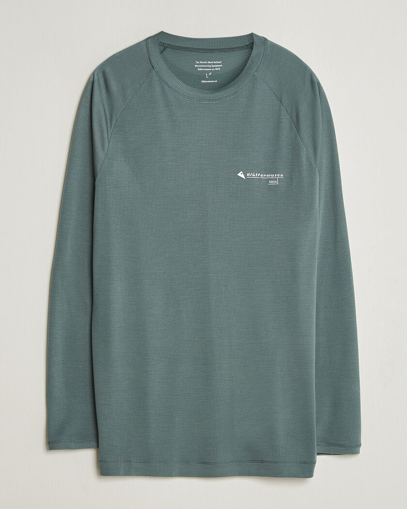 Klättermusen Groa Lightweight Tencel Long Sleeve T-Shirt Teal Grey – Grau