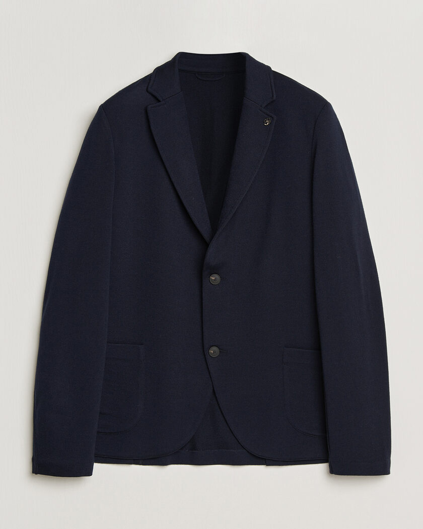 Gran Sasso Wool Knitted Blazer Navy – Blau