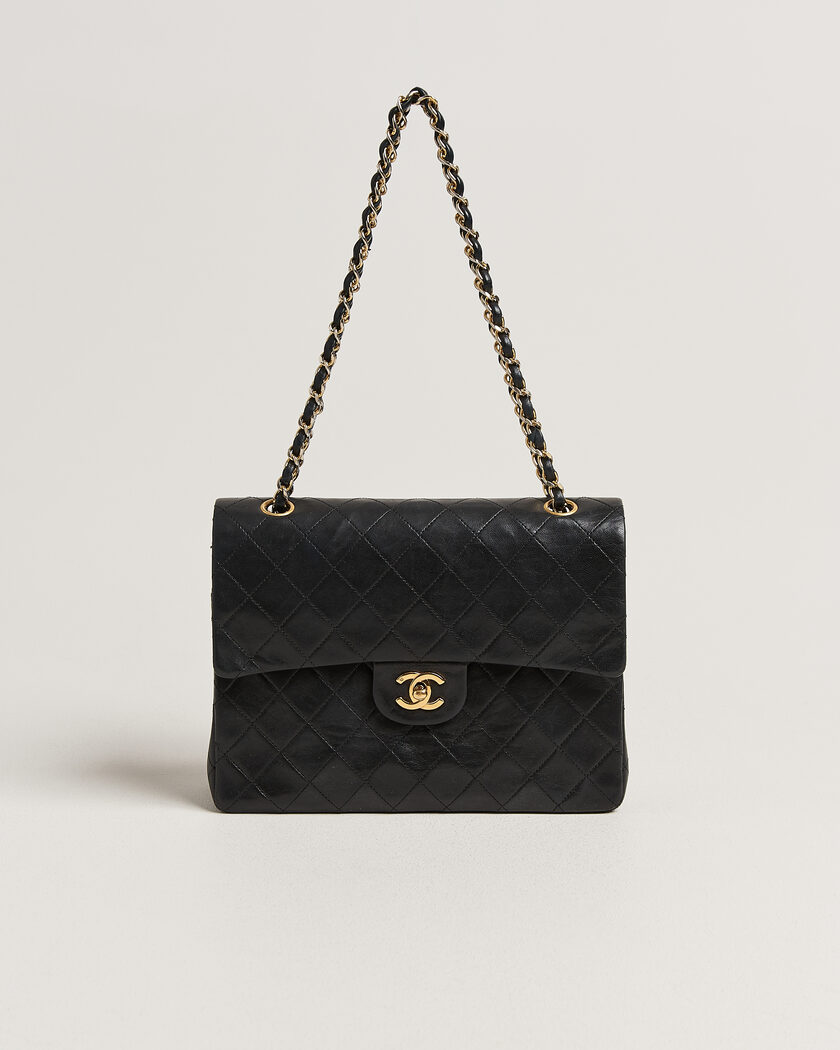 Chanel Pre-Owned Classic Medium Square Double Flap Bag Lambskin Black – Schwarz