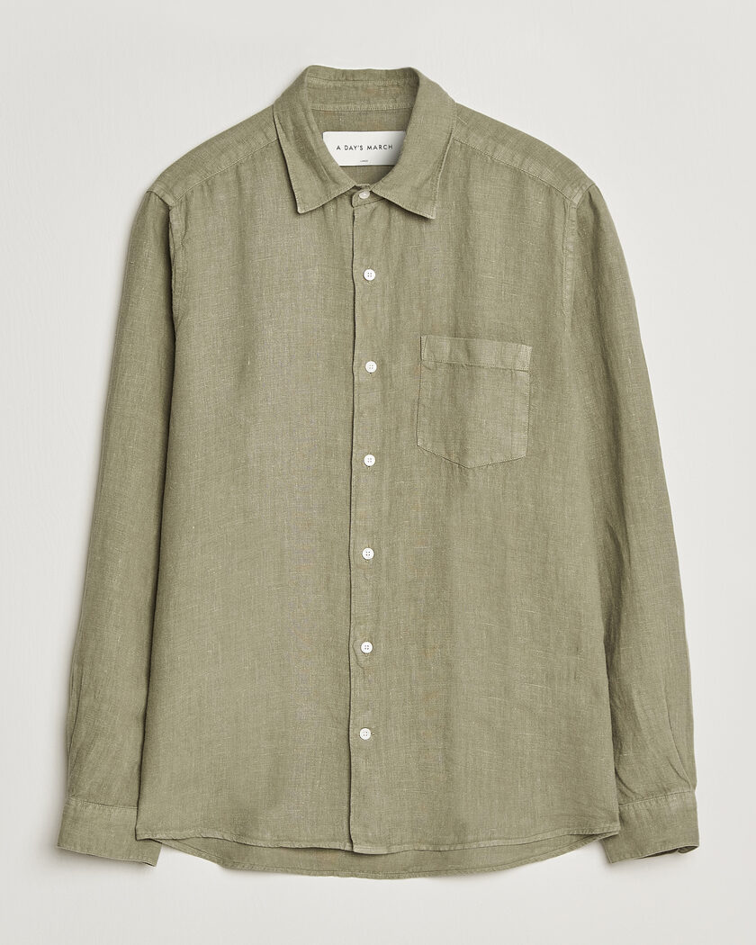 A Day's March Daintree Linen Shirt Misty Green – Grün