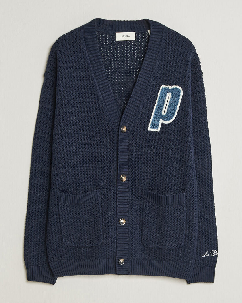 LES DEUX Prince Lace Knitted Cardigan Dark Navy – Blau