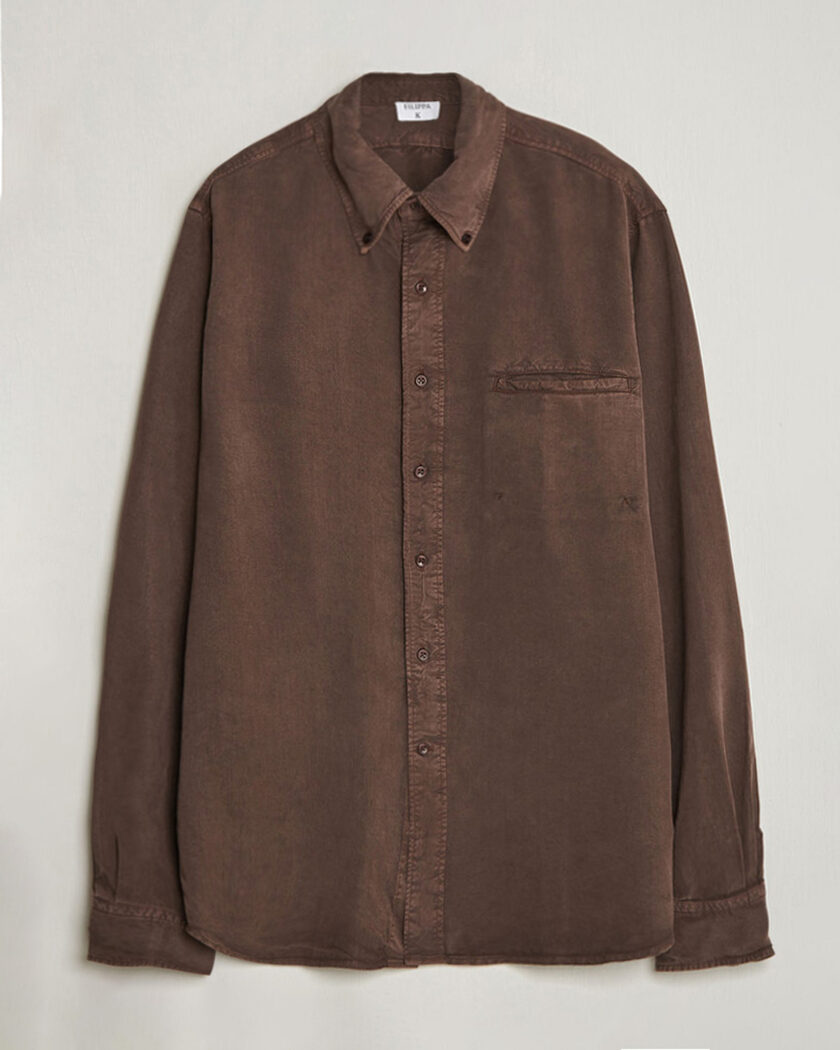 Filippa K Zack Lyocell Shirt Dark Chocolate – Braun
